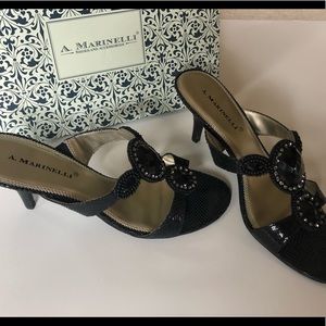NIB A Marinelli black Tribune heels